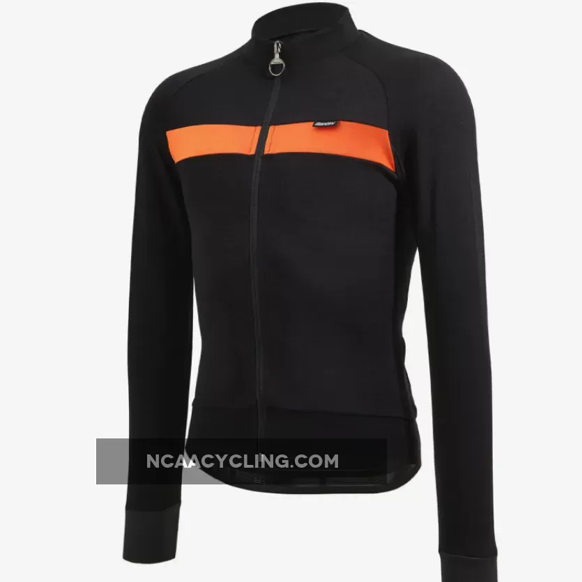 Santini Adapt Wool Long Sleeve Jersey - Orange Restock