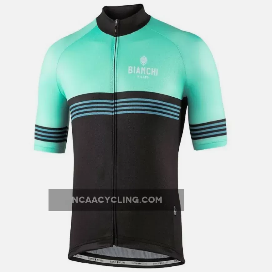 Nalini 2021 Bianchi Milano Prizzi Short Sleeve Cycling Jersey Black/Celeste