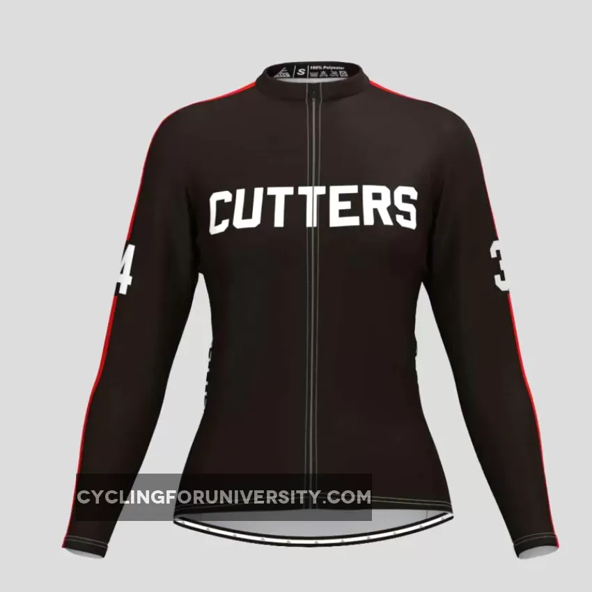 Cutters 1979 Breaking Away Movie Women's LS Jersey Black Red