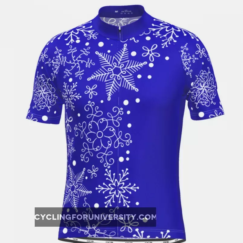 Men's Festive Snowflake Short Sleeve Cycling Jersey