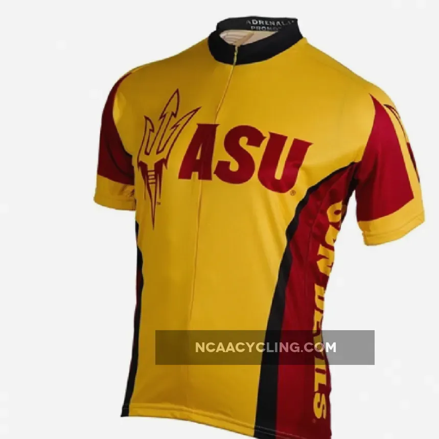 Arizona State University Sun Devils 3/4 zip Men's Short Sleeve Cycling Jersey, Arizona State Jersey ASU-MED