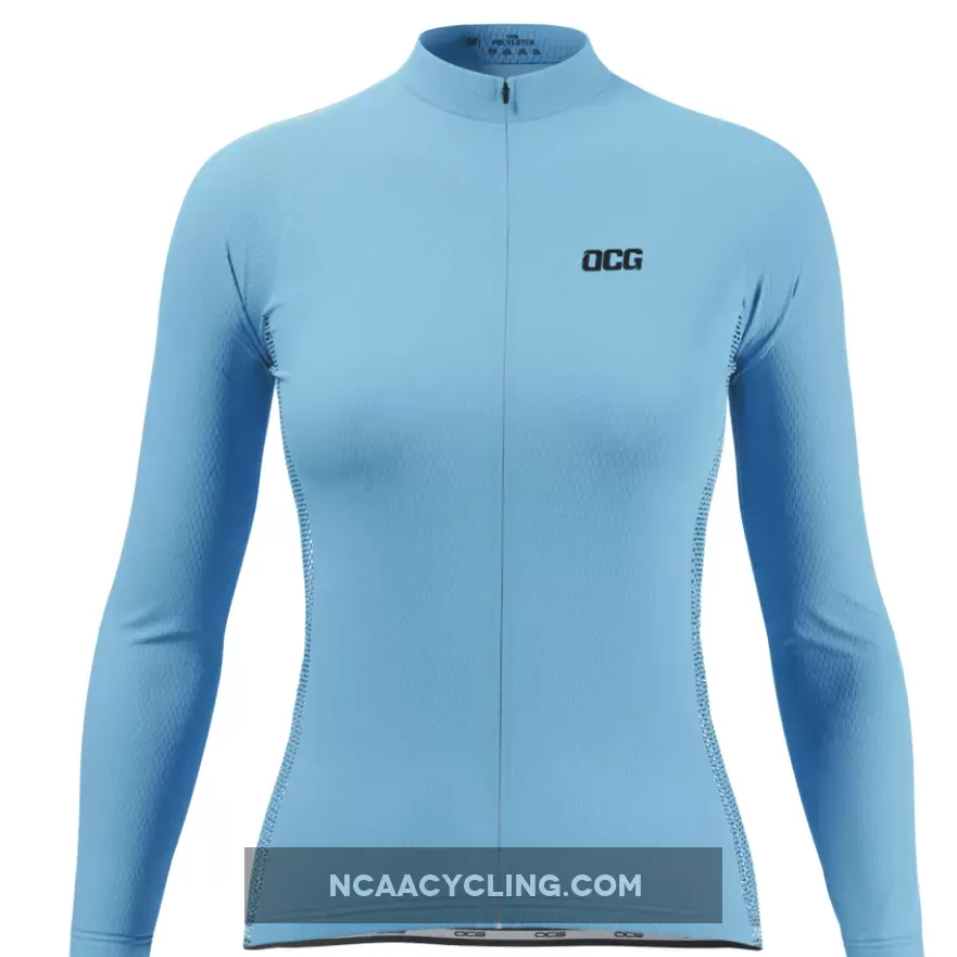 Women's Plain Color Block Long Sleeve Cycling Jersey Online
