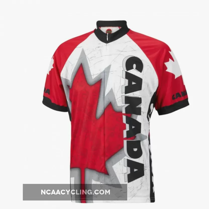 Oh Canada Maple Leaf pride Short sleeve 16" zip men's cycling jersey