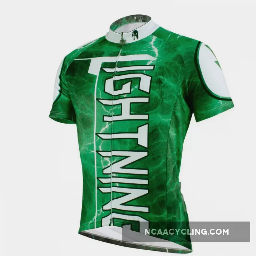 Ilpaladino Green Flashing Lightning Natural Phenomenon Cycling Short-sleeve Suit /Jersey Exercise Bicycling Pro Cycle Clothing Racing Apparel Outdoor Sports Leisure Biking Shirts Team Kit NO.627