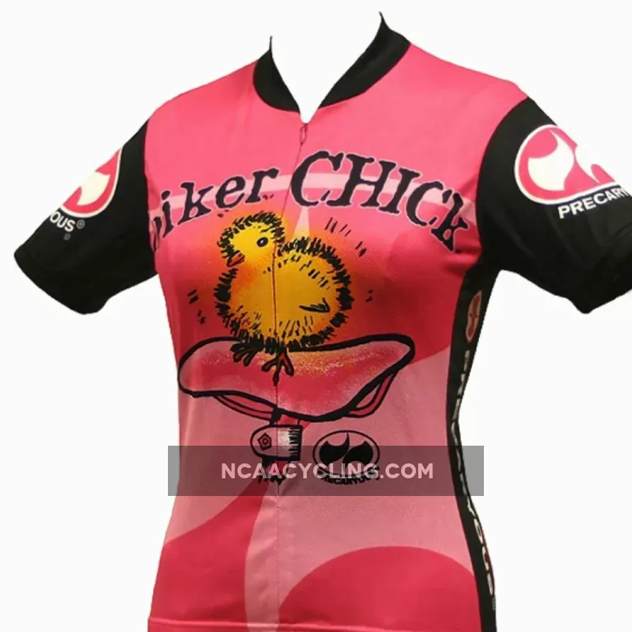 Biker Chick Women's Short sleeve Half zip cycling jersey Pink