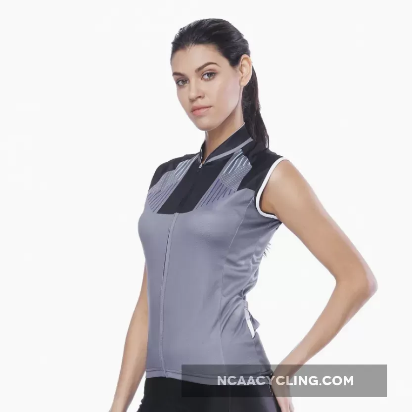 Grey Women's Cycling Sleeveless Bike Jersey T-shirt Summer Spring Road Bike Wear Mountain Bike MTB Clothes Sports Apparel Top NO. 795