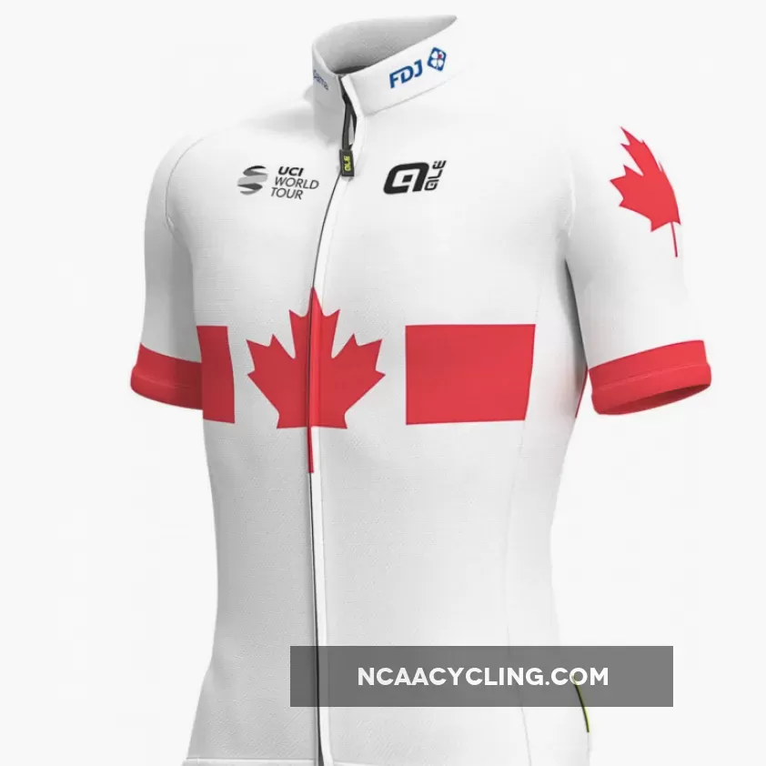 2019 Groupama FDJ Canadian Champion Short Sleeve cycling Jersey bike clothing Cycle apparel Shirt