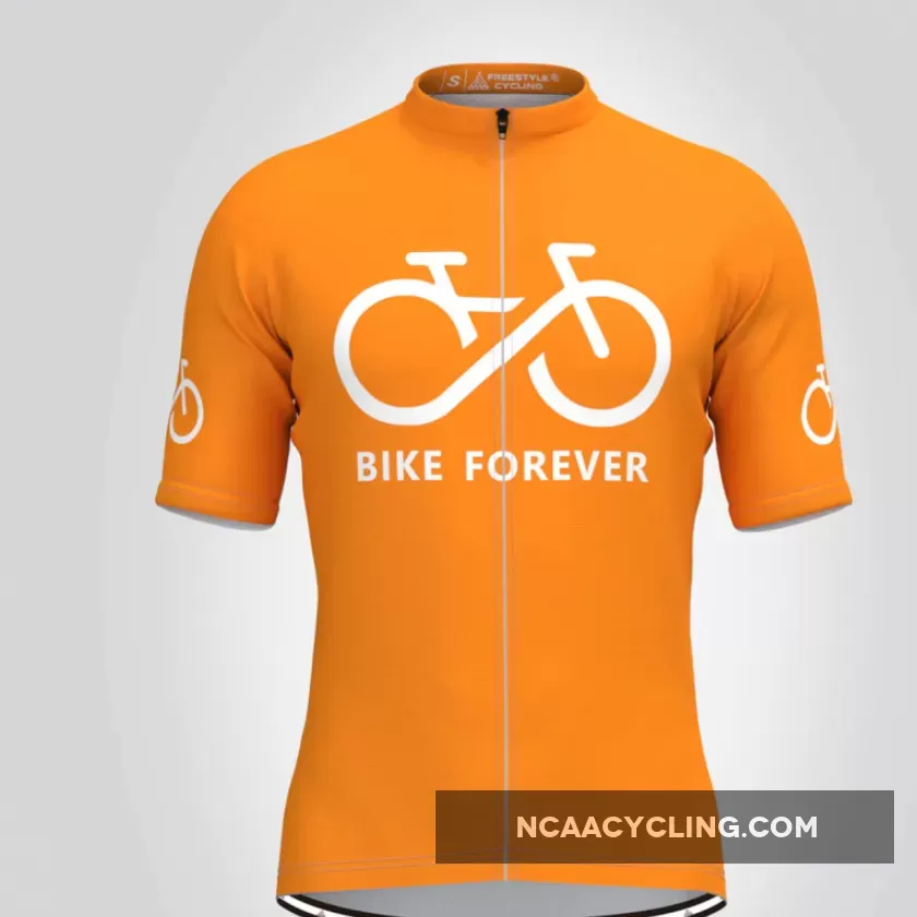 Bike Forever Men's Cycling Jersey-Orange Brand New
