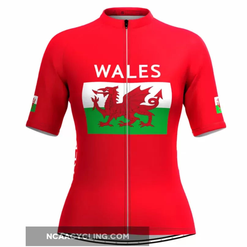 Wales Flag Women's Cycling Jersey Red New Releases