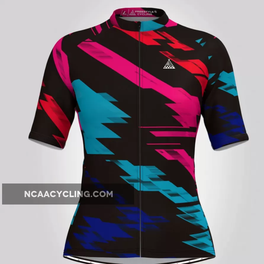 Classic Multicolor Gradient Women's Cycling Jersey Outlet