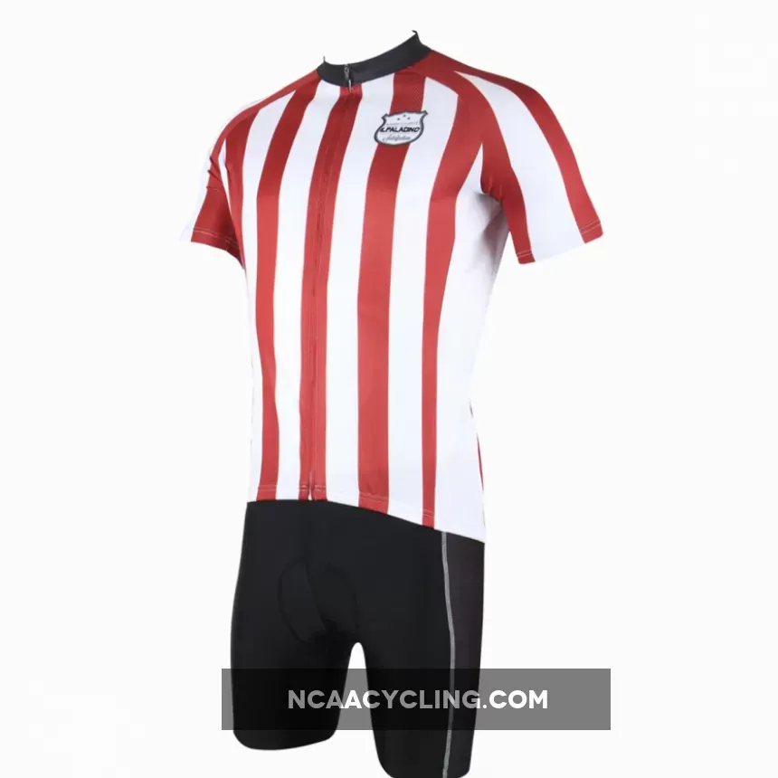 ILPALADINO Football Style Red White Stripes Blue White Stripes Short-Sleeve Cycling Suit Jersey Apparel Outdoor Sports GearApparel Team Kit
