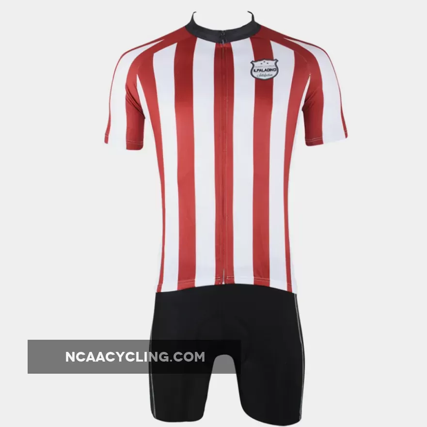 ILPALADINO Football Style Red White Stripes Blue White Stripes Short-Sleeve Cycling Suit Jersey Apparel Outdoor Sports GearApparel Team Kit