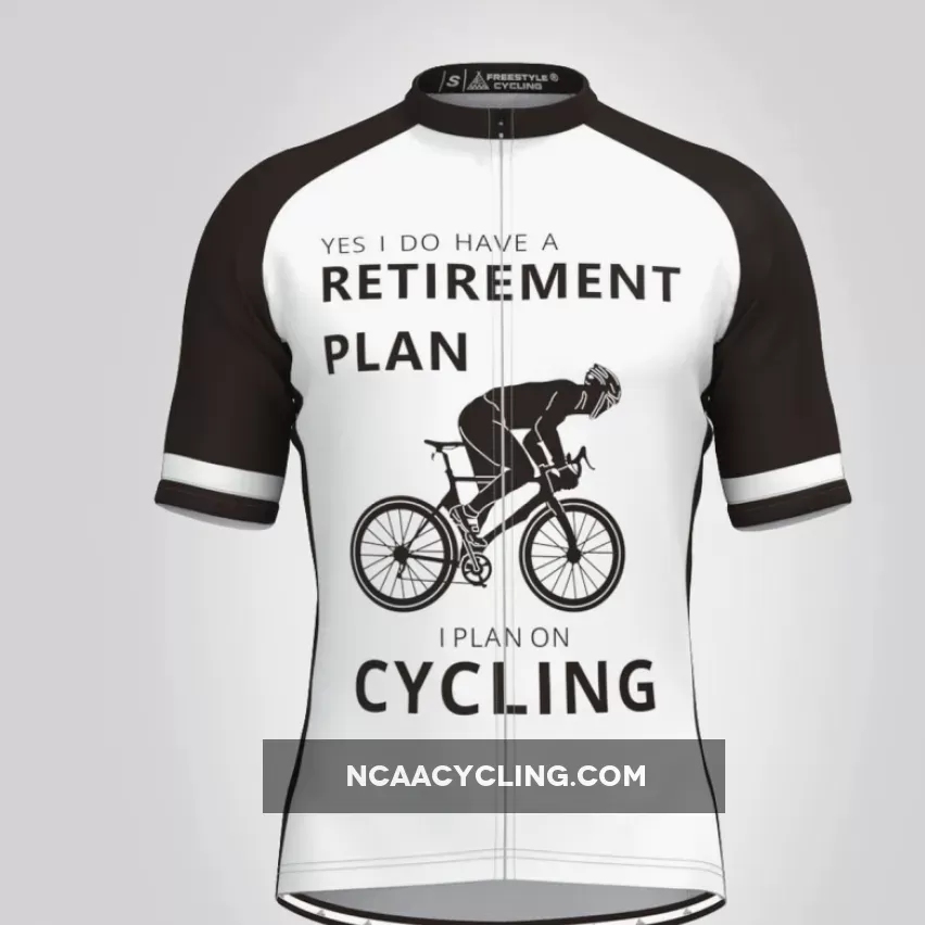 I Plan On Cycling Men's Cycling Jersey-White/Black