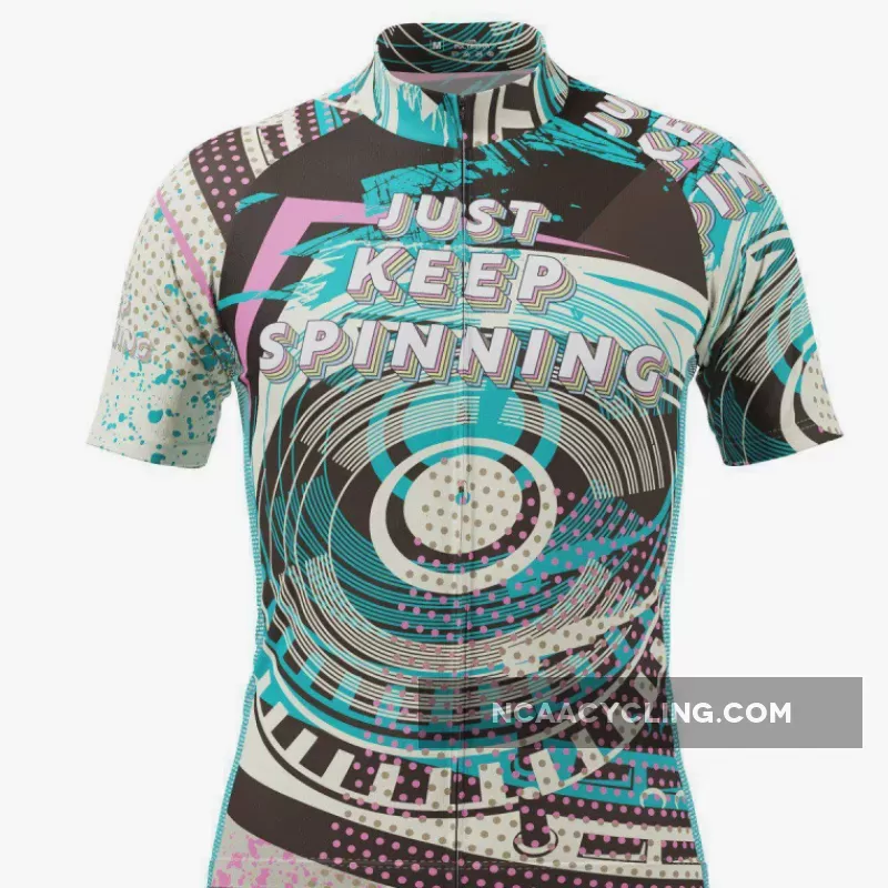 Men's Just Keep Spinning DJ Short Sleeve Cycling Jersey