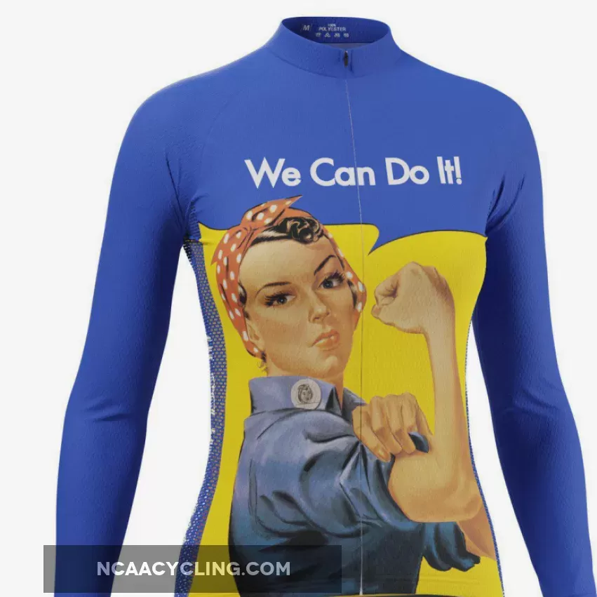 Women's Rosie the Riveter We Can Do It Long Sleeve Cycling Jersey