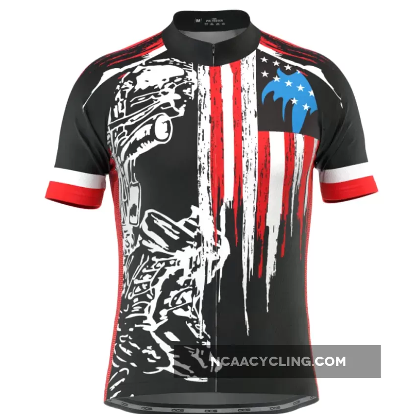 Men's Honor the Fallen Warrior USA Flag Cycling Jersey