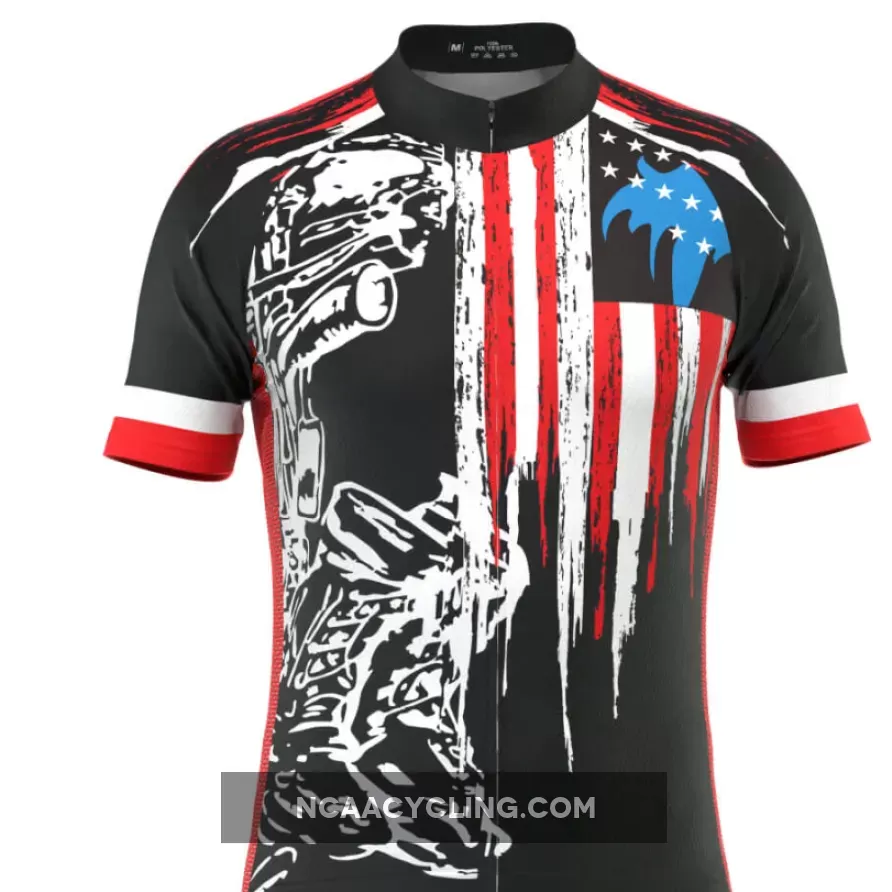 Men's Honor the Fallen Warrior USA Flag Cycling Jersey