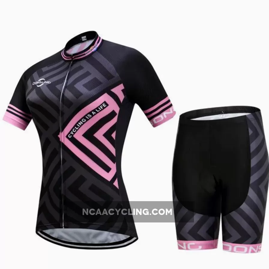 Women Pink Cycling Jersey Set Outlet