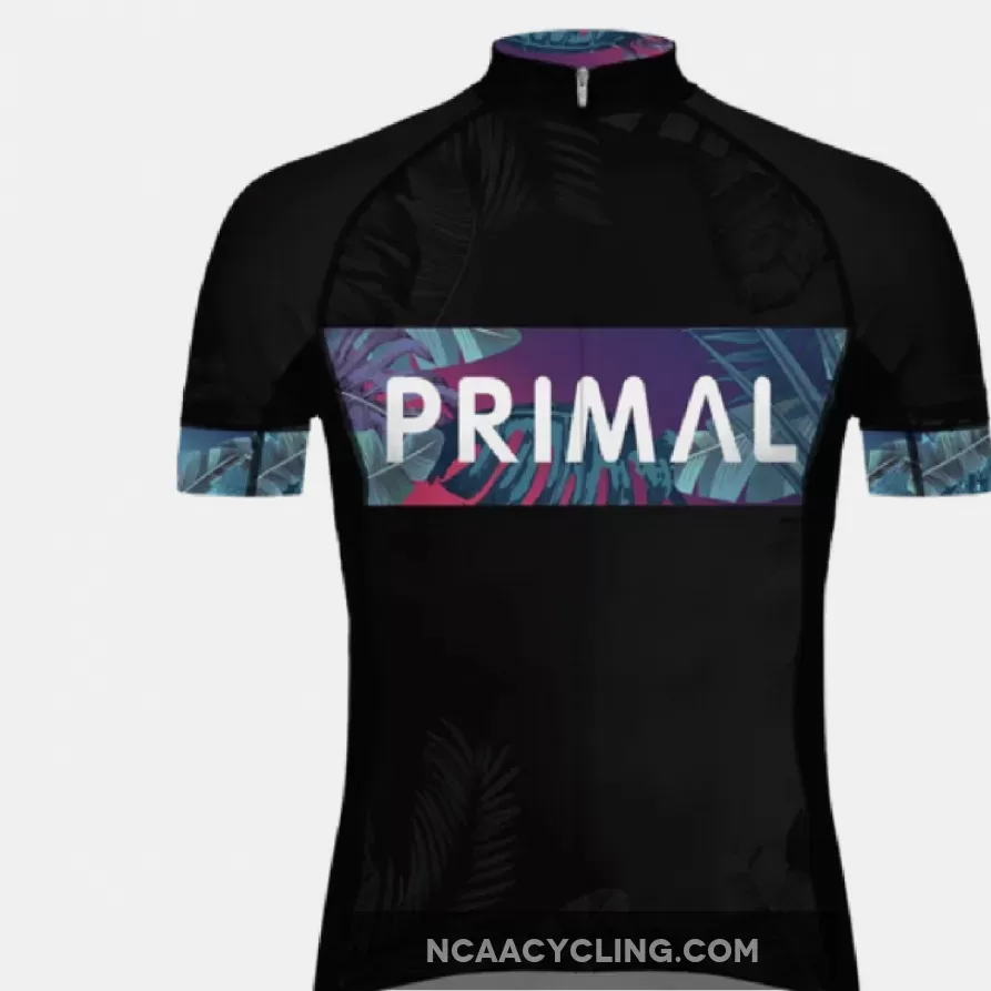 Primal Wear Midnight Tropics Men's Full Zip Evo 2.0 Race Fit Cycling Jersey, Midnight In The Tropics