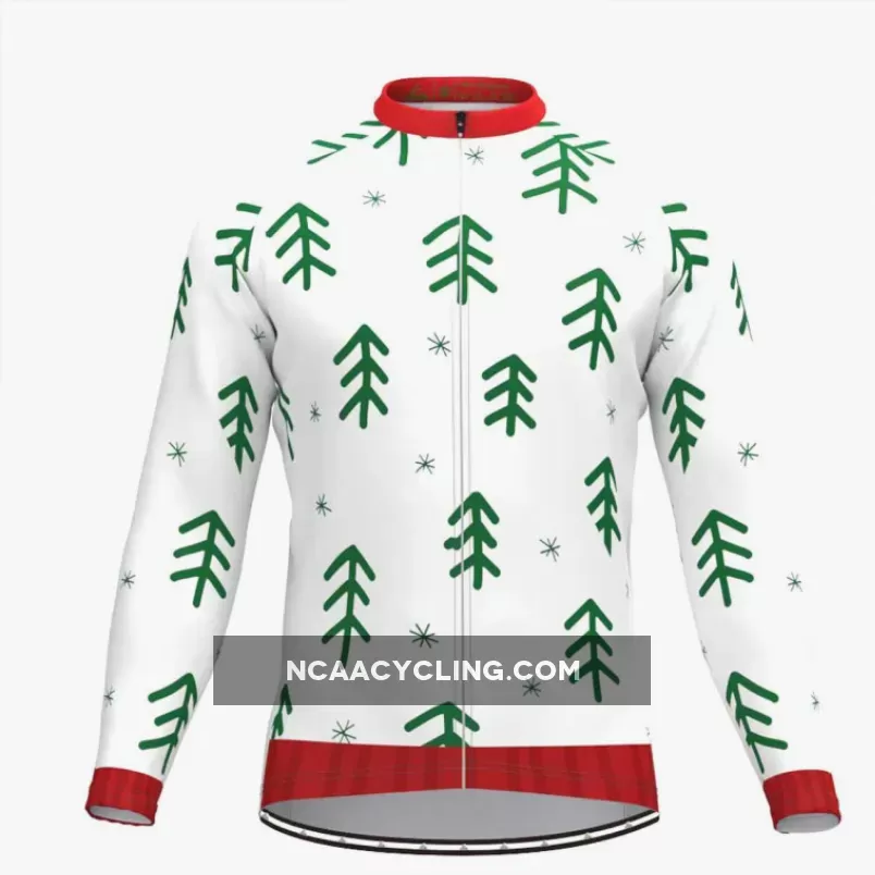 Ugly Christmas Sweater snowflake LS Cycling Jersey White
