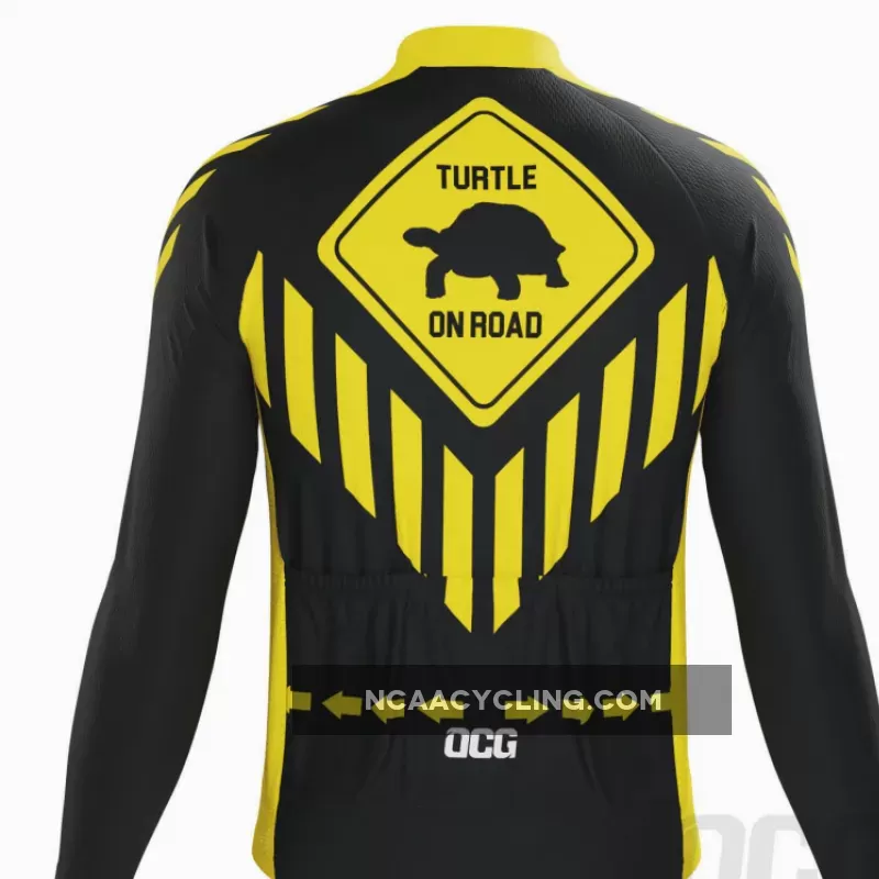 Men's Turtle on Road Long Sleeve Cycling Jersey, Anti Turtle Sleeve
