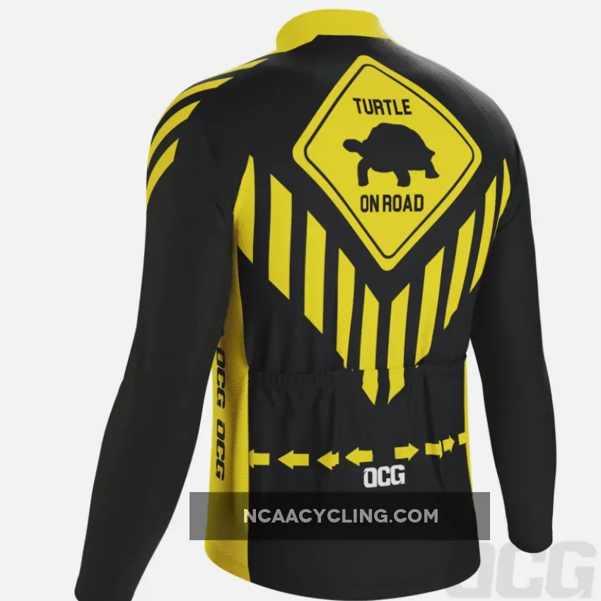 Men's Turtle on Road Long Sleeve Cycling Jersey, Anti Turtle Sleeve