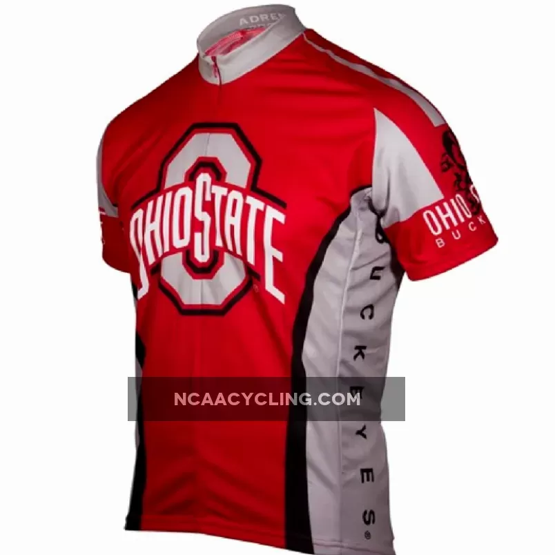 Ohio State Buckeyes College Full zip Men's Short Sleeve Cycling Jersey, State Cycling Jerseys