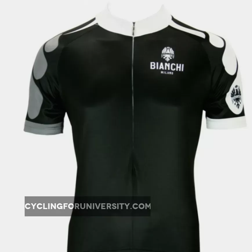 Bianchi Milano short sleeve jersey (long zipper) - Nirone
