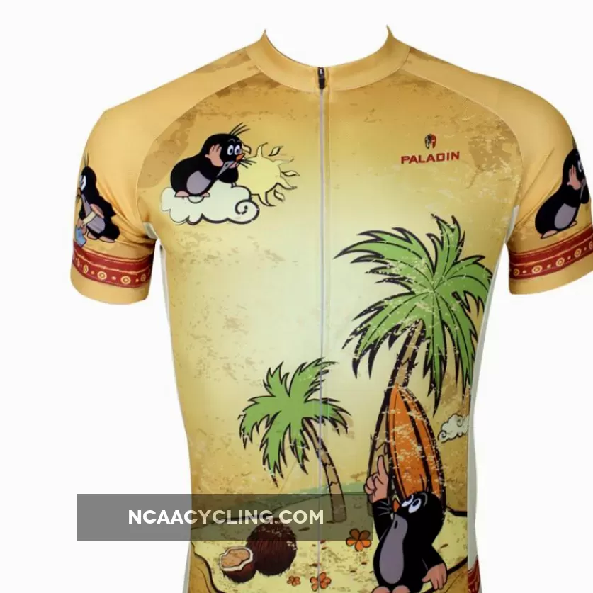 The Mole Family Father and Son Mole Comes To Town - Mens Short-sleeve Cycling Jersey Breathable Sports Bicycling Shirts Summer Quick Dry NO.113