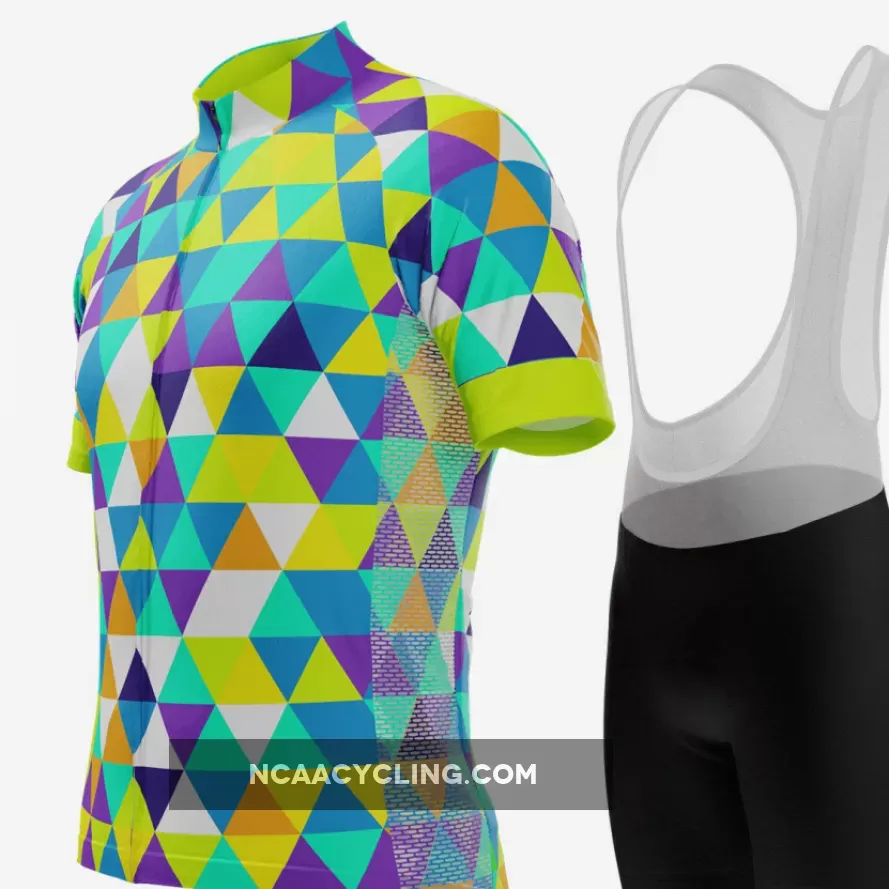 Men's High Viz Color Triangles Pro-Band Cycling Kit
