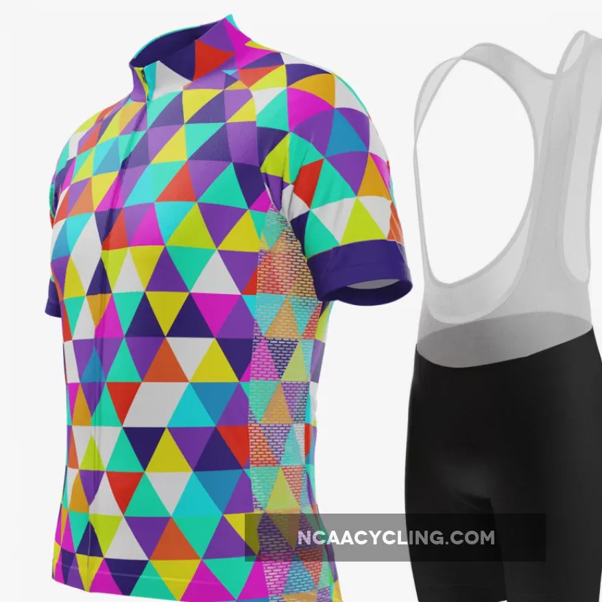 Men's High Viz Color Triangles Pro-Band Cycling Kit