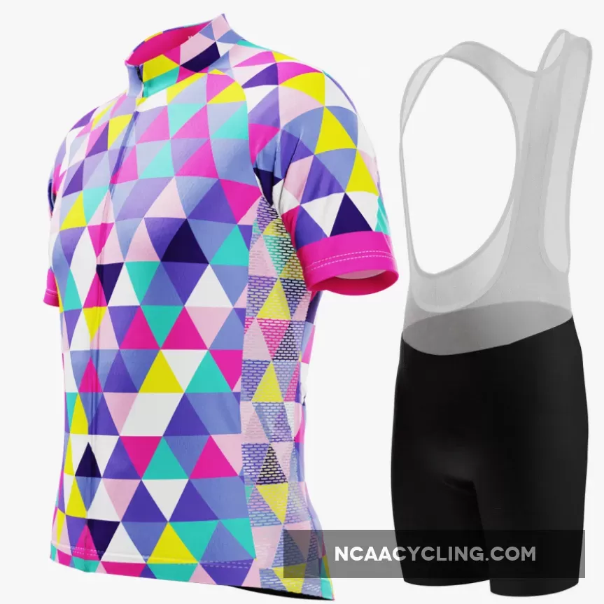 Men's High Viz Color Triangles Pro-Band Cycling Kit