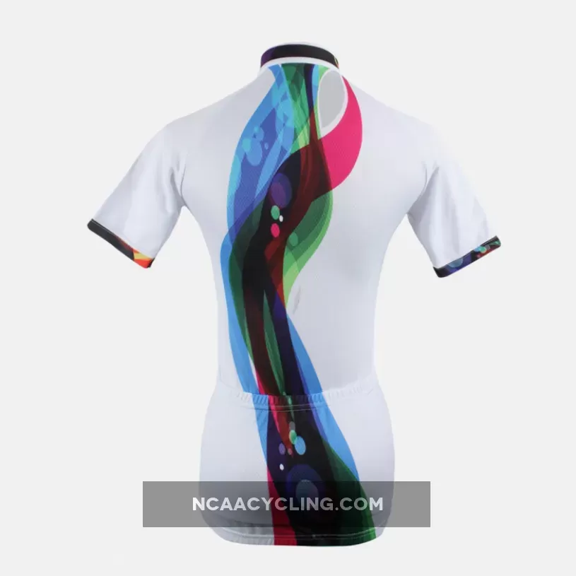 Ilpaladino Wave White Women's Summer Short-Sleeve Cycling Jersey Biking Shirts Breathable Clothes Apparel Outdoor Sports Gear Leisure Biking T-shirt NO.193