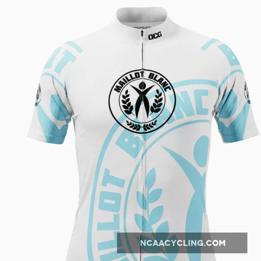 Men's Young Rider Maillot Blanc Short Sleeve Cycling Jersey