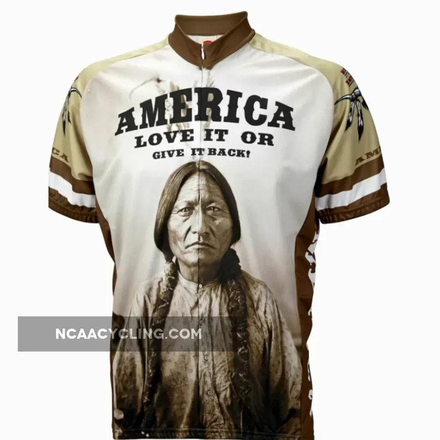 America Love it or Give it Back Short sleeve half zip men's cycling jersey
