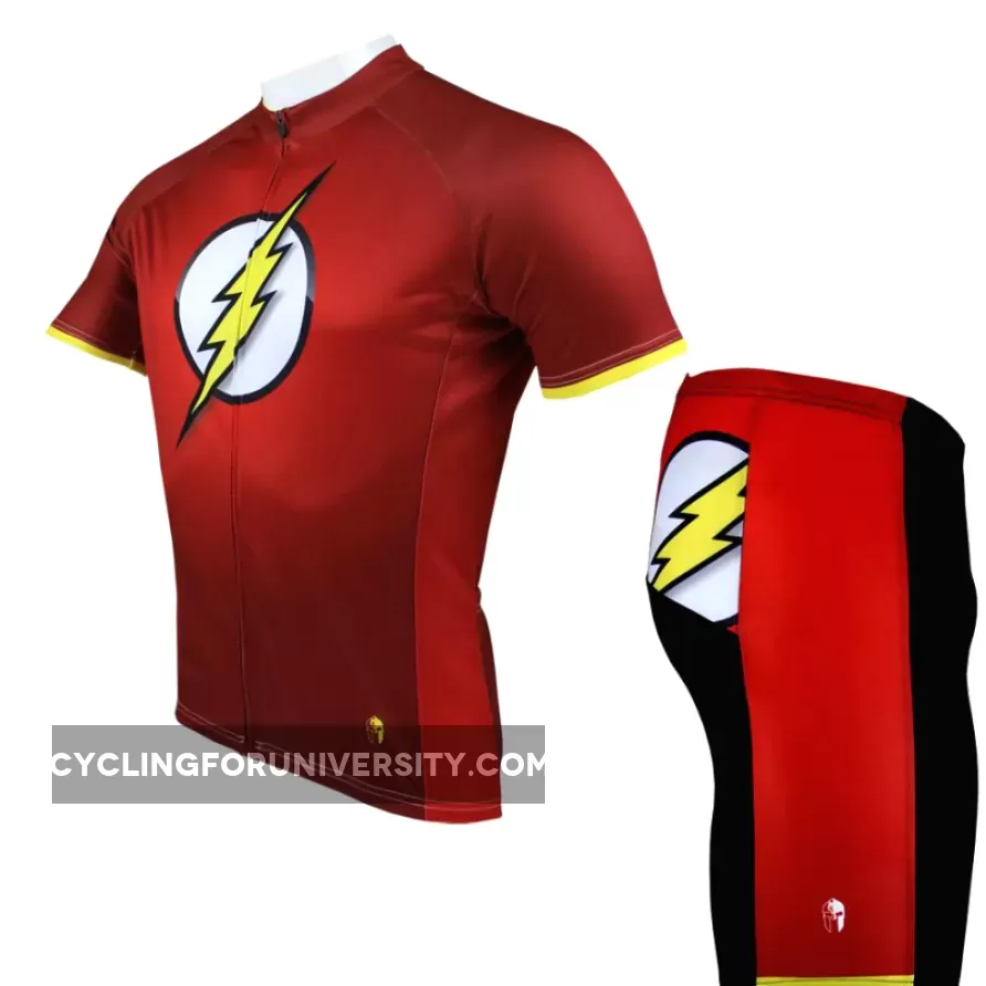 Detective Comics Super Hero Men's Short/Long-sleeve Cycling Jersey T-shirt Summer Spring Autumn Clothes Sportswear Pro Cycle Clothing Racing Apparel Outdoor Sports Leisure Biking T-shirt The Flash NO.038