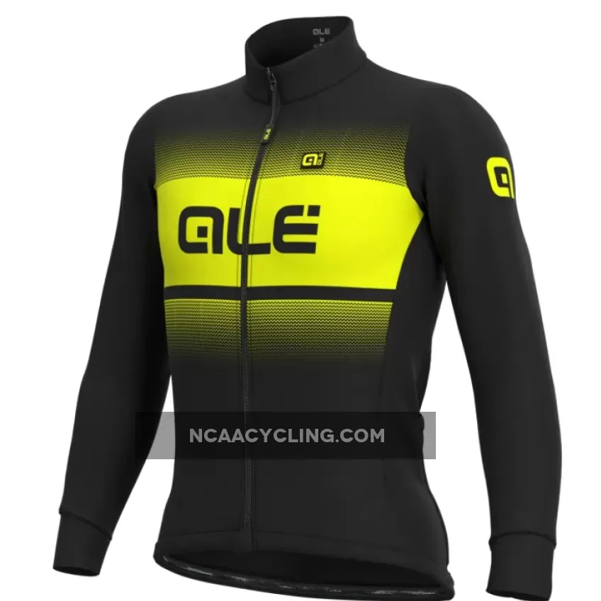 ALE' Blend Solid Winter Yellow Long Sleeve Jersey,