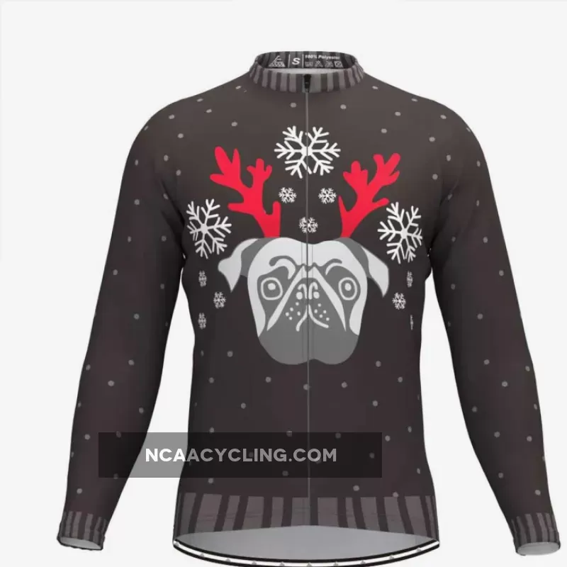 Pug Face Ugly Christmas Sweater LS Cycling Jersey Outlet