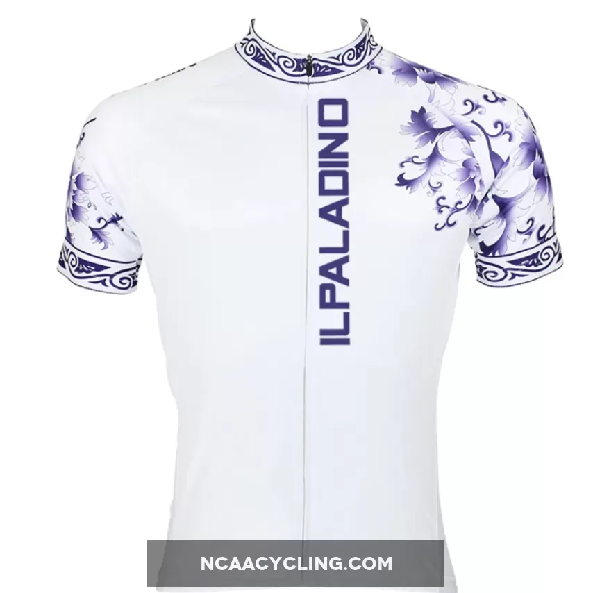 Blue and White Porcelain Pattern Cycling Jersey Men's Short-Sleeve Bicycling Summer NO.024