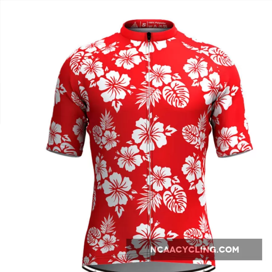 Men's Hawaiian Cycling Jersey - Red To Buy