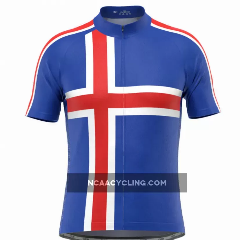 Men's Iceland Flag Viking Short Sleeve Cycling Jersey