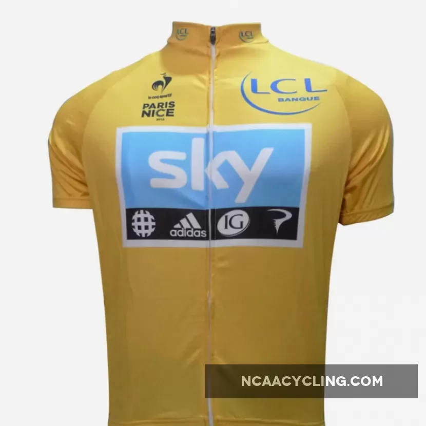 2012 SKY PARIS NICE YELLOW Cycling Jersey Short Sleeve