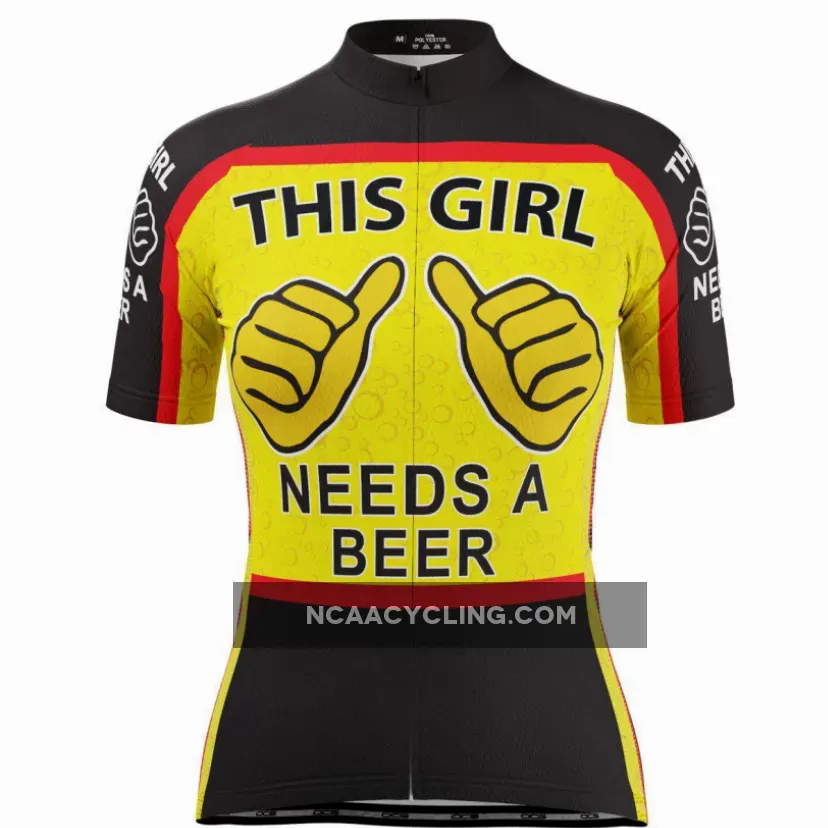 This Girl Needs A Beer Women's Cycling Jersey Brand New