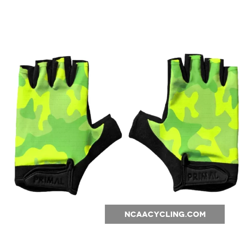 Primal Wear Neon Camo Short Finger Padded Cycling Gloves CAM1G51M-M
