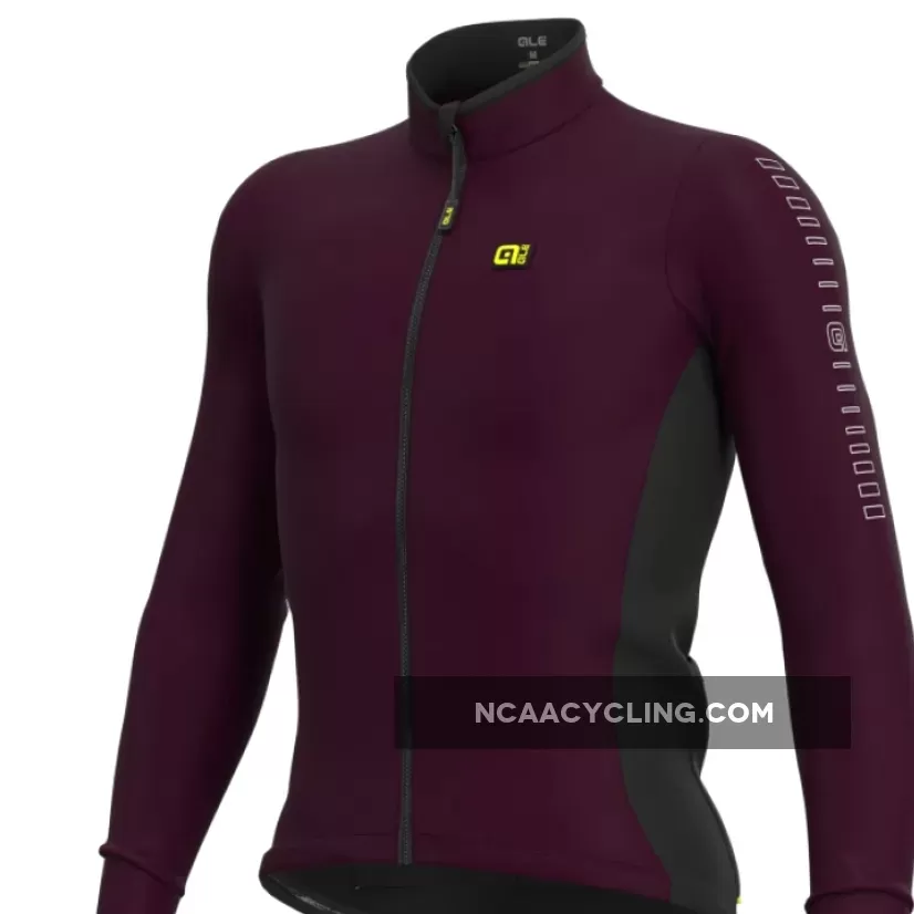 ALE' Fondo Solid Bordeaux Long Sleeve Jersey,