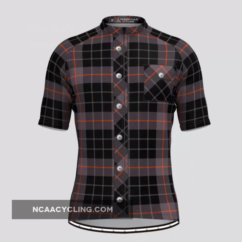 Plaid Checkered Shirt V3 Men's Cycling Jersey Gray