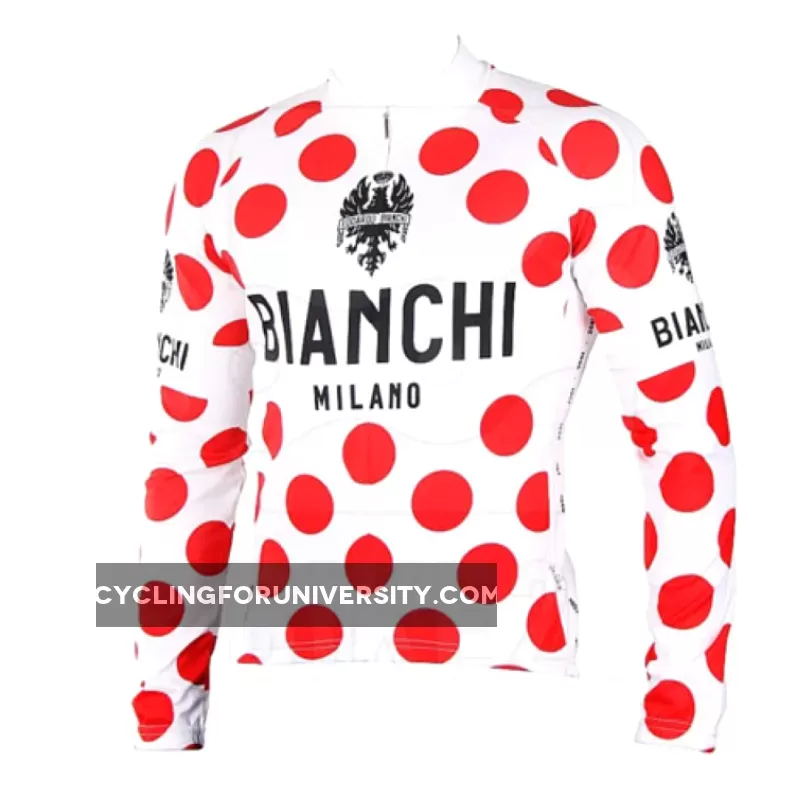 Bianchi Polka Dot - Tour de France Cycling Jersey Long Sleeve