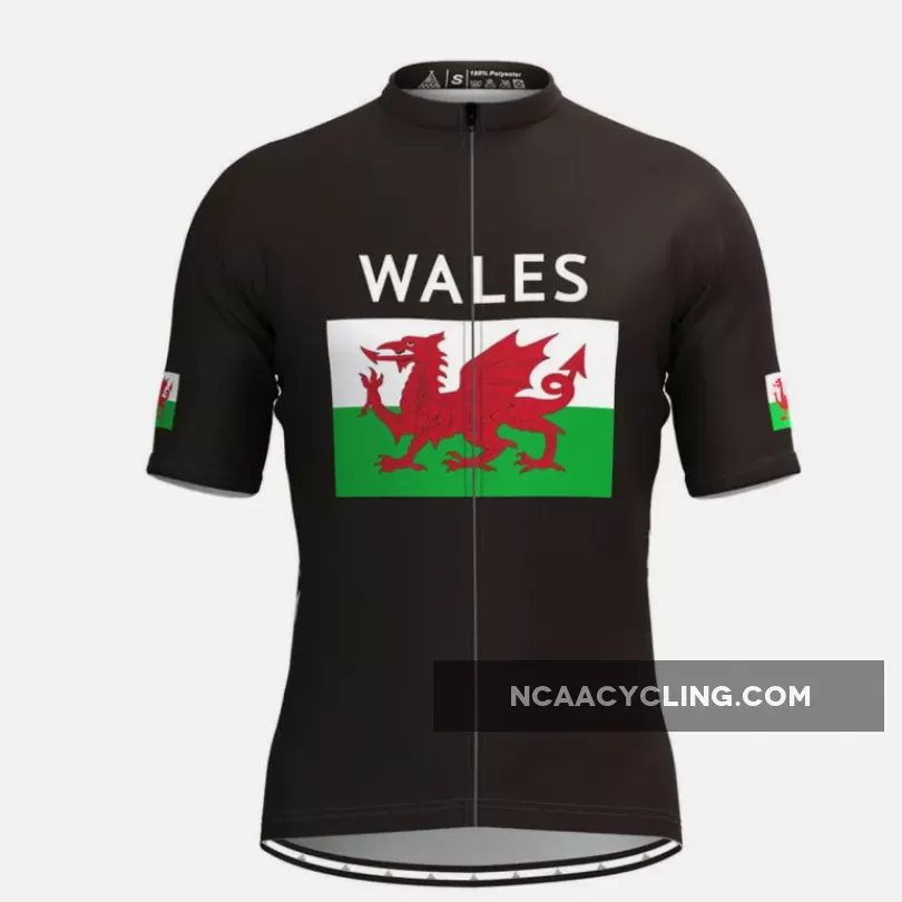 Wales Flag Men's Cycling Jersey Black To Buy