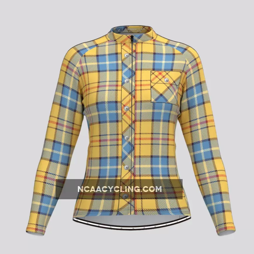 Plaid Checkered Shirt V20 Women's LS Cycling Jersey