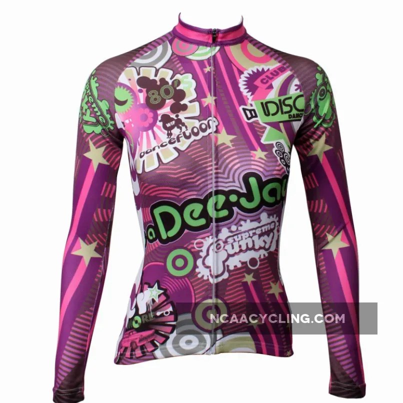 Ilpaladino Dance Floor Supreme Long-sleeve Cycling Jersey/Kit Sportswear Exercise Bicycling Summer Spring Autumn Pro Cycle Clothing Racing Apparel Outdoor Sports Leisure Biking Shirts NO.328